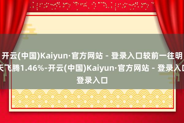 开云(中国)Kaiyun·官方网站 - 登录入口较前一往明天飞腾1.46%-开云(中国)Kaiyun·官方网站 - 登录入口