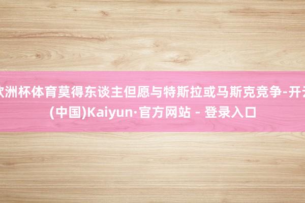 欧洲杯体育莫得东谈主但愿与特斯拉或马斯克竞争-开云(中国)Kaiyun·官方网站 - 登录入口