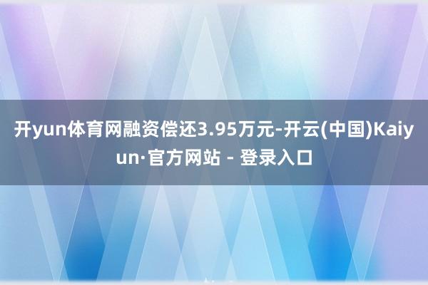 开yun体育网融资偿还3.95万元-开云(中国)Kaiyun·官方网站 - 登录入口