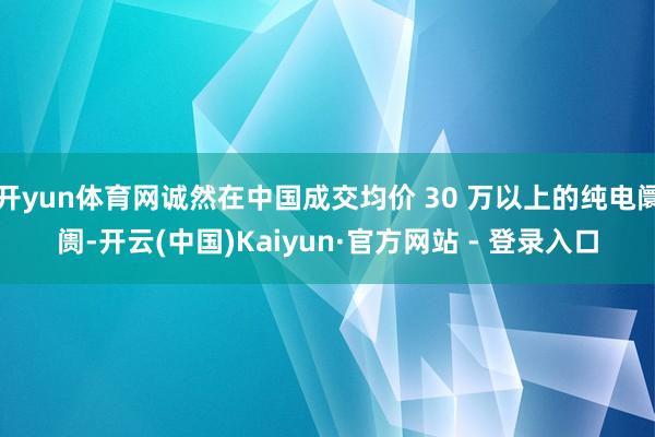 开yun体育网诚然在中国成交均价 30 万以上的纯电阛阓-开云(中国)Kaiyun·官方网站 - 登录入口