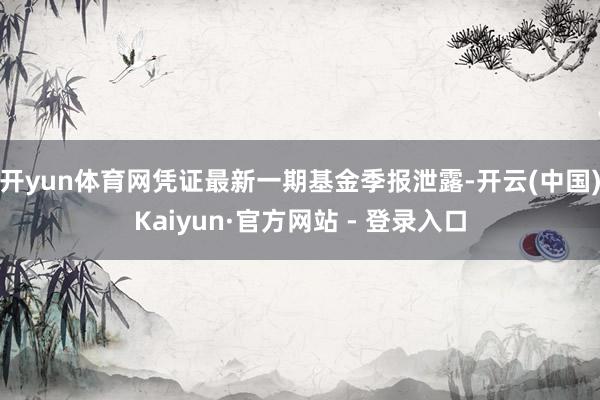 开yun体育网凭证最新一期基金季报泄露-开云(中国)Kaiyun·官方网站 - 登录入口