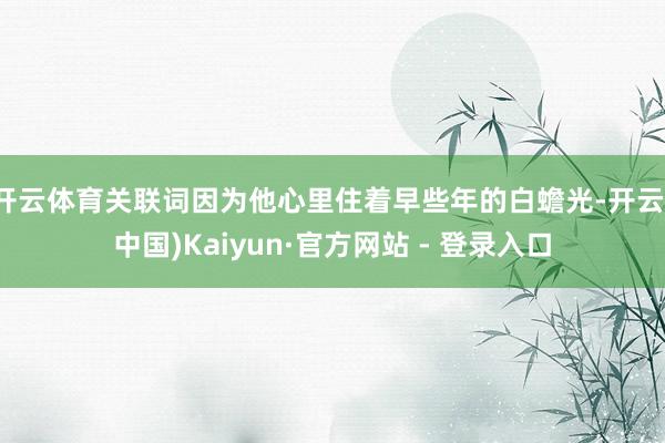 开云体育关联词因为他心里住着早些年的白蟾光-开云(中国)Kaiyun·官方网站 - 登录入口