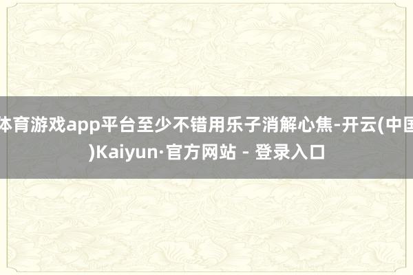 体育游戏app平台至少不错用乐子消解心焦-开云(中国)Kaiyun·官方网站 - 登录入口