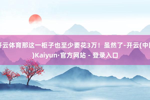 开云体育那这一柜子也至少要花3万！虽然了-开云(中国)Kaiyun·官方网站 - 登录入口