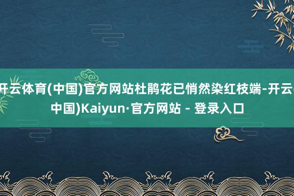 开云体育(中国)官方网站杜鹃花已悄然染红枝端-开云(中国)Kaiyun·官方网站 - 登录入口