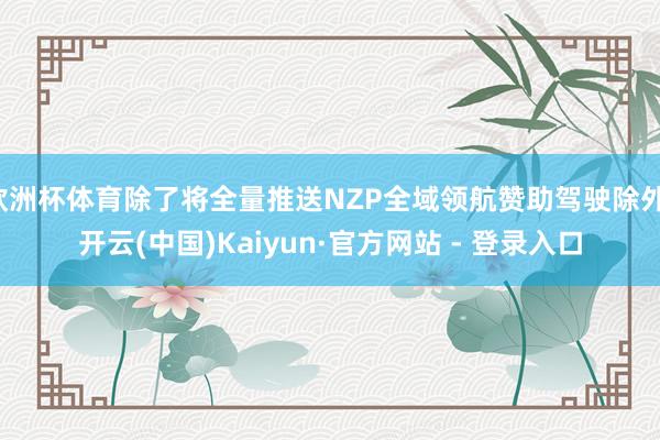 欧洲杯体育除了将全量推送NZP全域领航赞助驾驶除外-开云(中国)Kaiyun·官方网站 - 登录入口