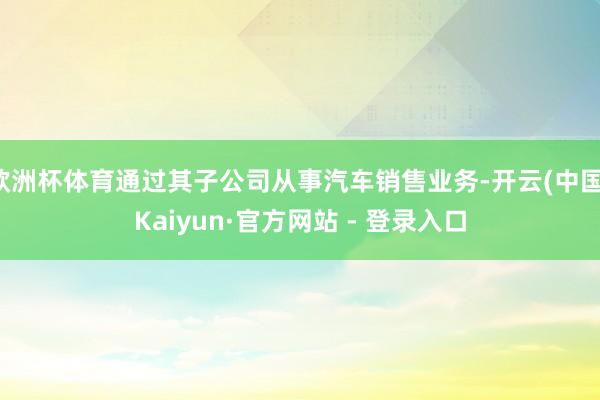 欧洲杯体育通过其子公司从事汽车销售业务-开云(中国)Kaiyun·官方网站 - 登录入口