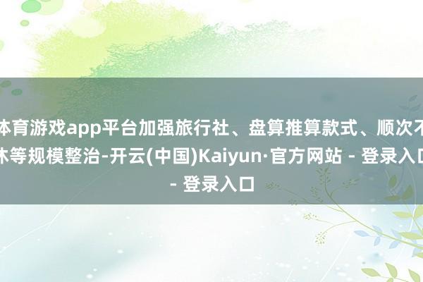 体育游戏app平台加强旅行社、盘算推算款式、顺次不休等规模整治-开云(中国)Kaiyun·官方网站 - 登录入口
