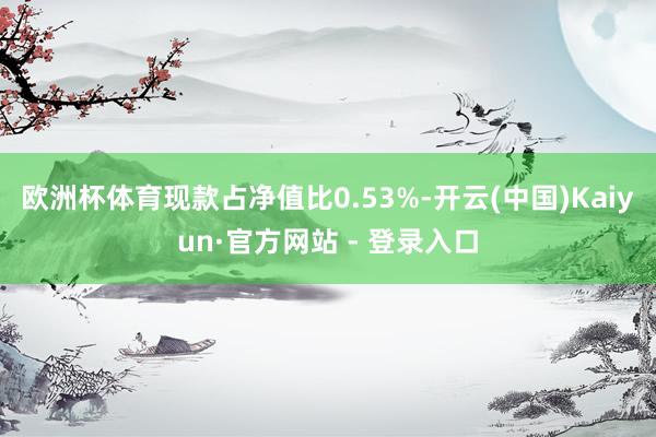 欧洲杯体育现款占净值比0.53%-开云(中国)Kaiyun·官方网站 - 登录入口