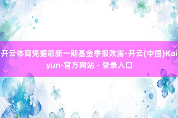 开云体育凭据最新一期基金季报败露-开云(中国)Kaiyun·官方网站 - 登录入口
