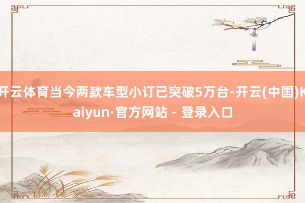 开云体育当今两款车型小订已突破5万台-开云(中国)Kaiyun·官方网站 - 登录入口