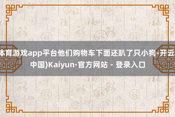 体育游戏app平台他们购物车下面还趴了只小狗-开云(中国)Kaiyun·官方网站 - 登录入口