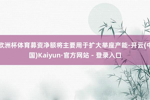 欧洲杯体育募资净额将主要用于扩大举座产能-开云(中国)Kaiyun·官方网站 - 登录入口