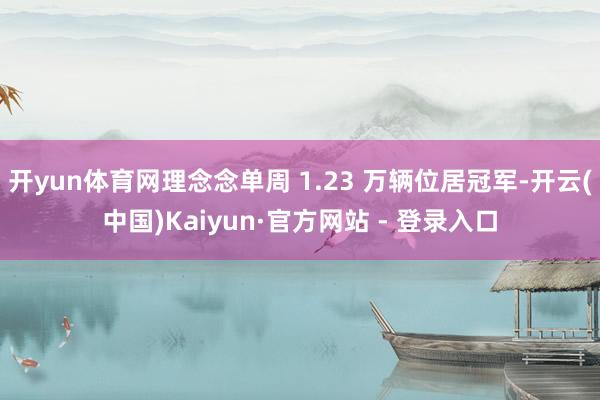 开yun体育网理念念单周 1.23 万辆位居冠军-开云(中国)Kaiyun·官方网站 - 登录入口