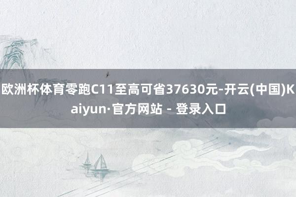 欧洲杯体育零跑C11至高可省37630元-开云(中国)Kaiyun·官方网站 - 登录入口