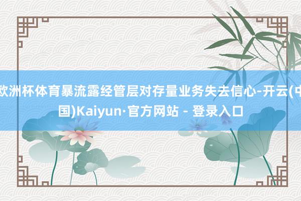欧洲杯体育暴流露经管层对存量业务失去信心-开云(中国)Kaiyun·官方网站 - 登录入口