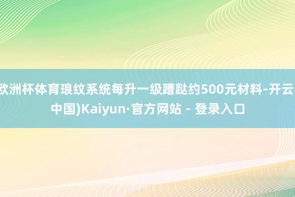 欧洲杯体育琅纹系统每升一级蹧跶约500元材料-开云(中国)Kaiyun·官方网站 - 登录入口