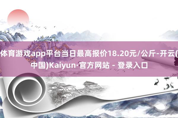 体育游戏app平台当日最高报价18.20元/公斤-开云(中国)Kaiyun·官方网站 - 登录入口
