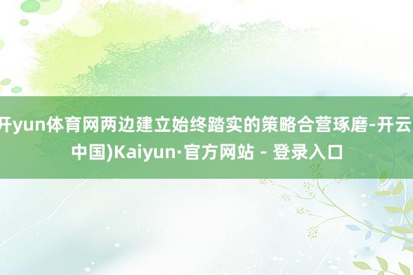 开yun体育网两边建立始终踏实的策略合营琢磨-开云(中国)Kaiyun·官方网站 - 登录入口