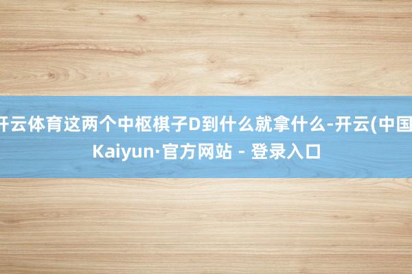 开云体育这两个中枢棋子D到什么就拿什么-开云(中国)Kaiyun·官方网站 - 登录入口