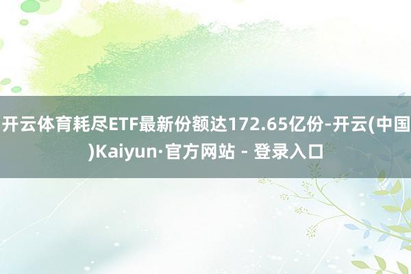 开云体育耗尽ETF最新份额达172.65亿份-开云(中国)Kaiyun·官方网站 - 登录入口