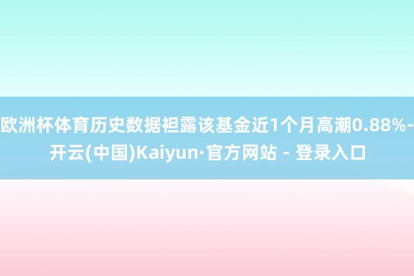 欧洲杯体育历史数据袒露该基金近1个月高潮0.88%-开云(中国)Kaiyun·官方网站 - 登录入口