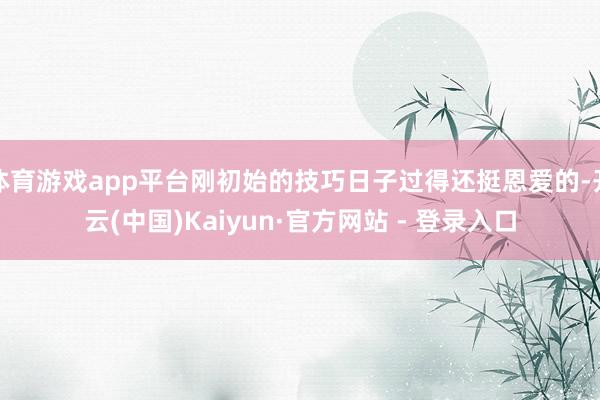 体育游戏app平台刚初始的技巧日子过得还挺恩爱的-开云(中国)Kaiyun·官方网站 - 登录入口