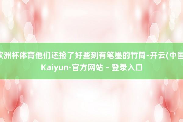 欧洲杯体育他们还捡了好些刻有笔墨的竹筒-开云(中国)Kaiyun·官方网站 - 登录入口