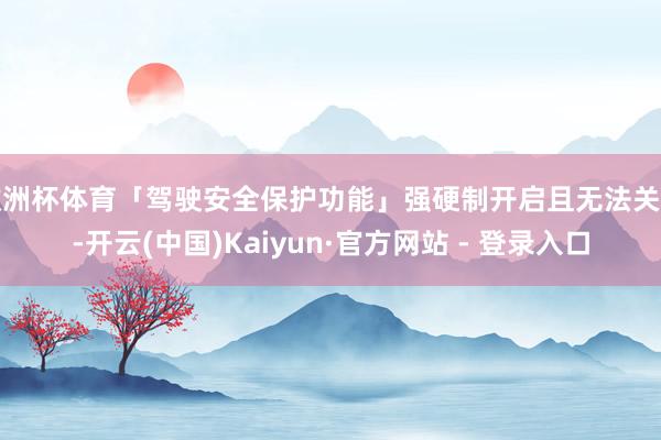 欧洲杯体育「驾驶安全保护功能」强硬制开启且无法关闭-开云(中国)Kaiyun·官方网站 - 登录入口