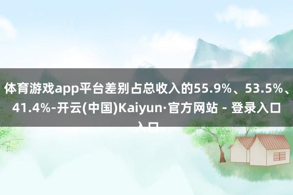 体育游戏app平台差别占总收入的55.9%、53.5%、41.4%-开云(中国)Kaiyun·官方网站 - 登录入口