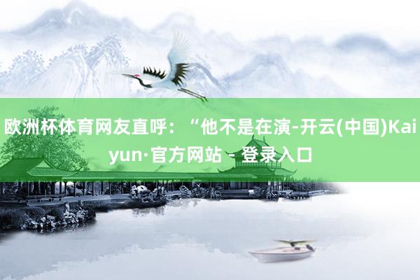 欧洲杯体育网友直呼：“他不是在演-开云(中国)Kaiyun·官方网站 - 登录入口