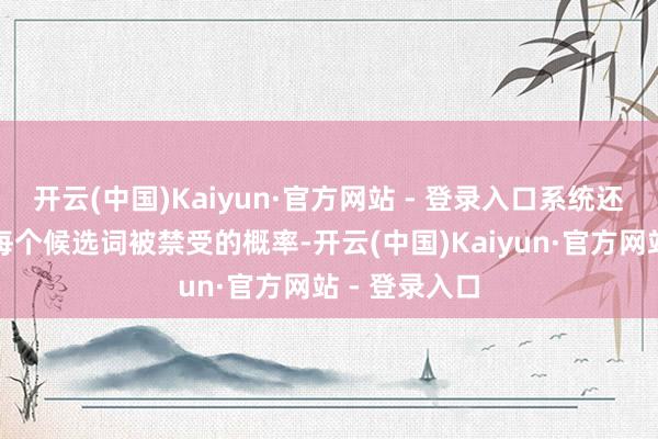 开云(中国)Kaiyun·官方网站 - 登录入口系统还能及时瞻望每个候选词被禁受的概率-开云(中国)Kaiyun·官方网站 - 登录入口