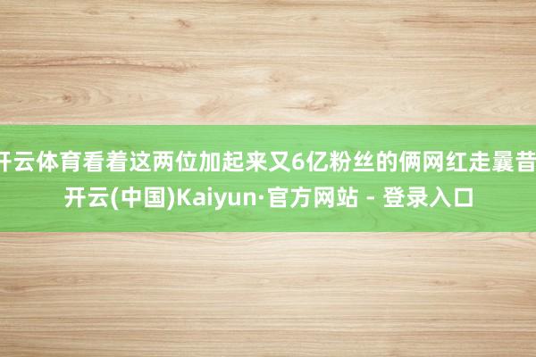 开云体育看着这两位加起来又6亿粉丝的俩网红走曩昔-开云(中国)Kaiyun·官方网站 - 登录入口