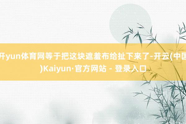 开yun体育网等于把这块遮羞布给扯下来了-开云(中国)Kaiyun·官方网站 - 登录入口